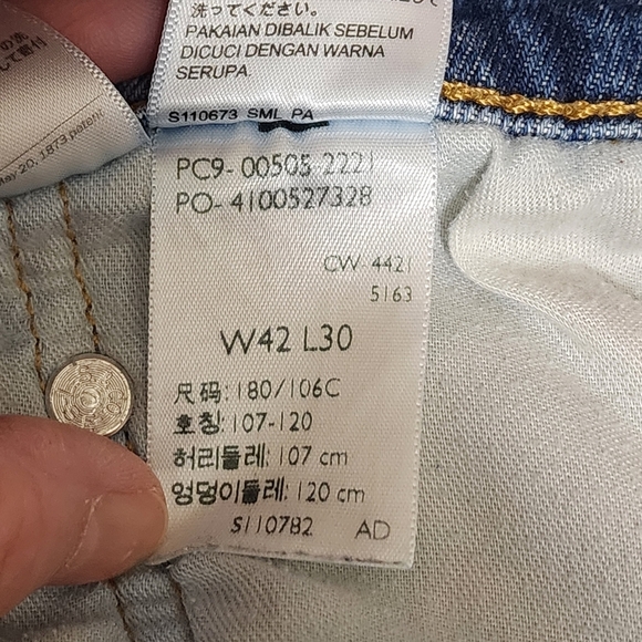 Levi's 505 Jeans Men's 42x30 Classic Straight Blue Dark Wash 42 X 30 - Picture 7 of 8